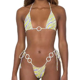 Hollow Out Swimsuit Thong Bikini Cross Straps